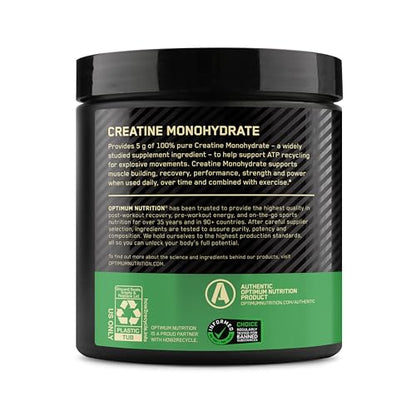 Optimum Nutrition Micronized Creatine Monohydrate Powder, Unflavored, 60 Servings, 300 Grams (Packaging May Vary)