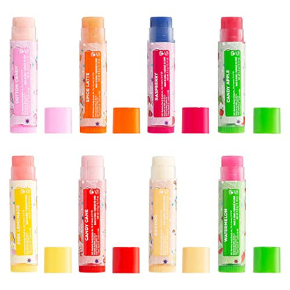 Lip Smacker Holiday Original & Best - 8 Moisturizing Lip Balms, Hydrating & Protecting, Fun Assortment - Vegan - Holiday Original & Best