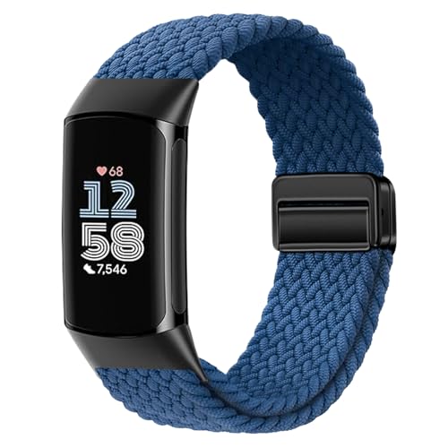 Elastic Soft Braided Bands Compatible with Fitbit Charge 6/5 Band Women Men