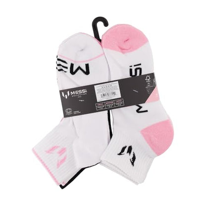 Messi Girls Lifestyle No-Show Socks, 6-Pack Kids Socks, Soft & Stretchy, Comfortable, Black