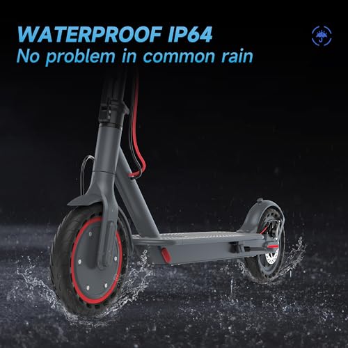 Electric Scooter - 8.5" Solid Tires, 350W Motor, Up to 19 MPH and 21 Miles Long-Range Portable Foldable Commuting Scooter for Adults with Double Braking System and App