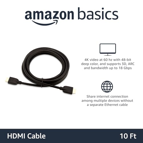 Amazon Basics High-Speed 4K HDMI Cable - 10 Feet