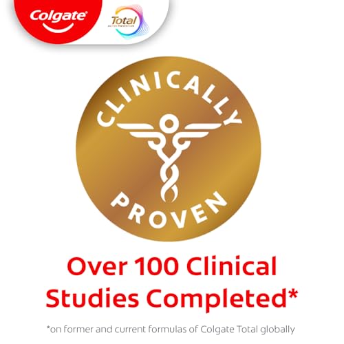 Colgate Total Whitening Toothpaste Paste, 5.1 oz, 4 Pack, Fluoride, Antibacterial, for Plaque, Gingivitis, Sensitivity, Stain Removal, Clinically Proven, Mint, Teeth Whitening, Stannous Fluoride