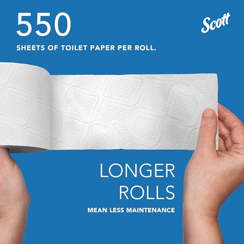 Scott Professional Standard Roll Bulk Toilet Paper (04460), 2-Ply, Elevated Design, White, Individually Wrapped (80 Rolls of 550 Sheets, 44,000 Sheet Total)