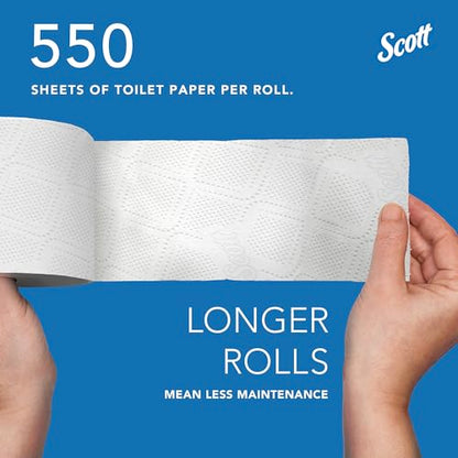 Scott Professional Standard Roll Bulk Toilet Paper (04460), 2-Ply, Elevated Design, White, Individually Wrapped (80 Rolls of 550 Sheets, 44,000 Sheet Total)