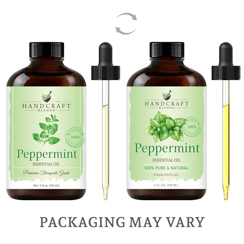 Handcraft Blends Peppermint Essential Oil - Huge 4 Fl Oz - 100% Pure and Natural - Premium Grade with Glass Dropper