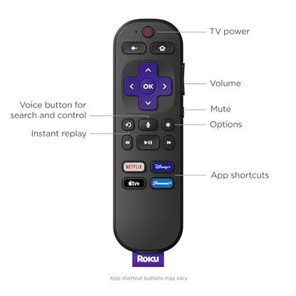 Roku Streaming Stick 4K | Portable Roku Streaming Device 4K/HDR/Dolby Vision, Roku Voice Remote, Free & Live TV