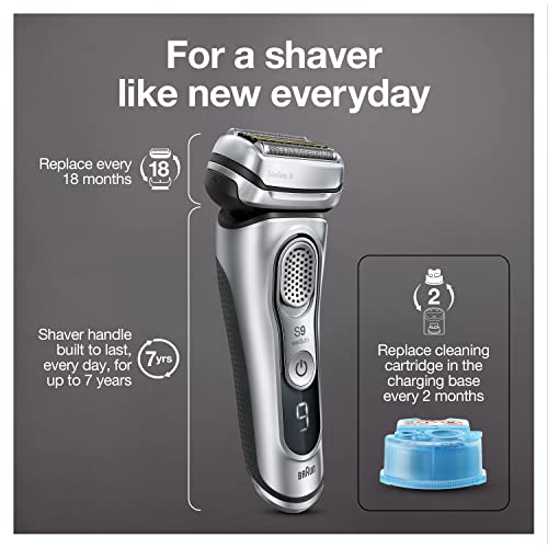 Braun Series 9 9370cc Rechargeable Wet & Dry Men's Electric Shaver with Clean & Charge Station