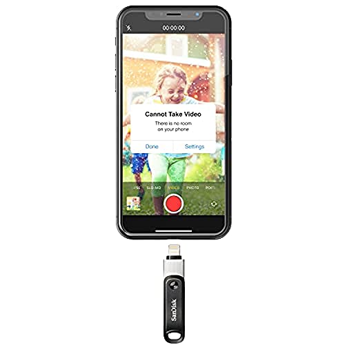 SanDisk 256GB iXpand Flash Drive Go for iPhone and iPad - SDIX60N-256G-GN6NE, Black