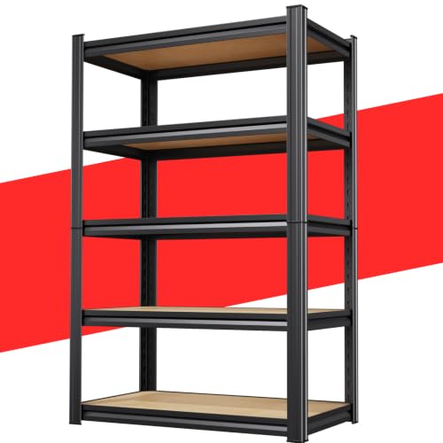 KORVENA Storage Shelves, Adjustable Garage Shelving,5-Tier Shelving Unit