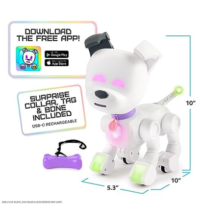 Dog-E Interactive Robot Dog with Colorful LED Lights, 200+ Sounds & Reactions, App Connected (Ages 6+)