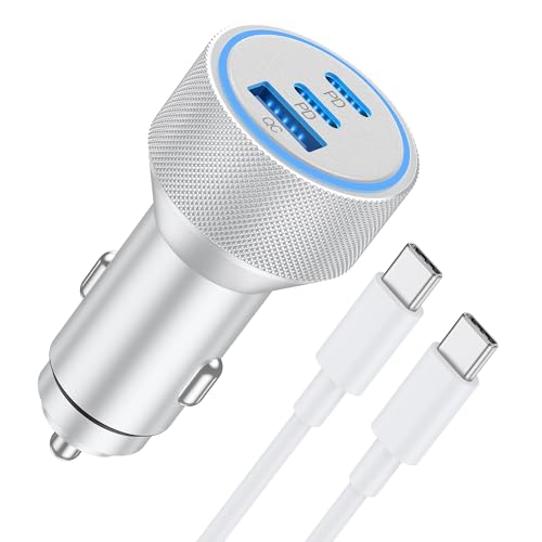 for iPhone 18/17/16/15 Pro Max/Duo Car Charger, 67W Fast USB C Car Charger | 3-Port Power Cigarette Lighter Adapter, with 3FT USB C to C Cable, for iPhone 18/18 Pro Max/Duo/17/17 Pro/16/15 Pro Max/iPad