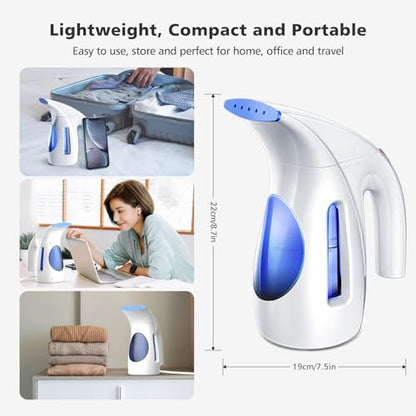 HiLIFE Steamer for Clothes, Portable Handheld Design, 240ml Big Capacity, 700W, Strong Penetrating Steam, Removes Wrinkle, for Home, Office(ONLY FOR 120V)