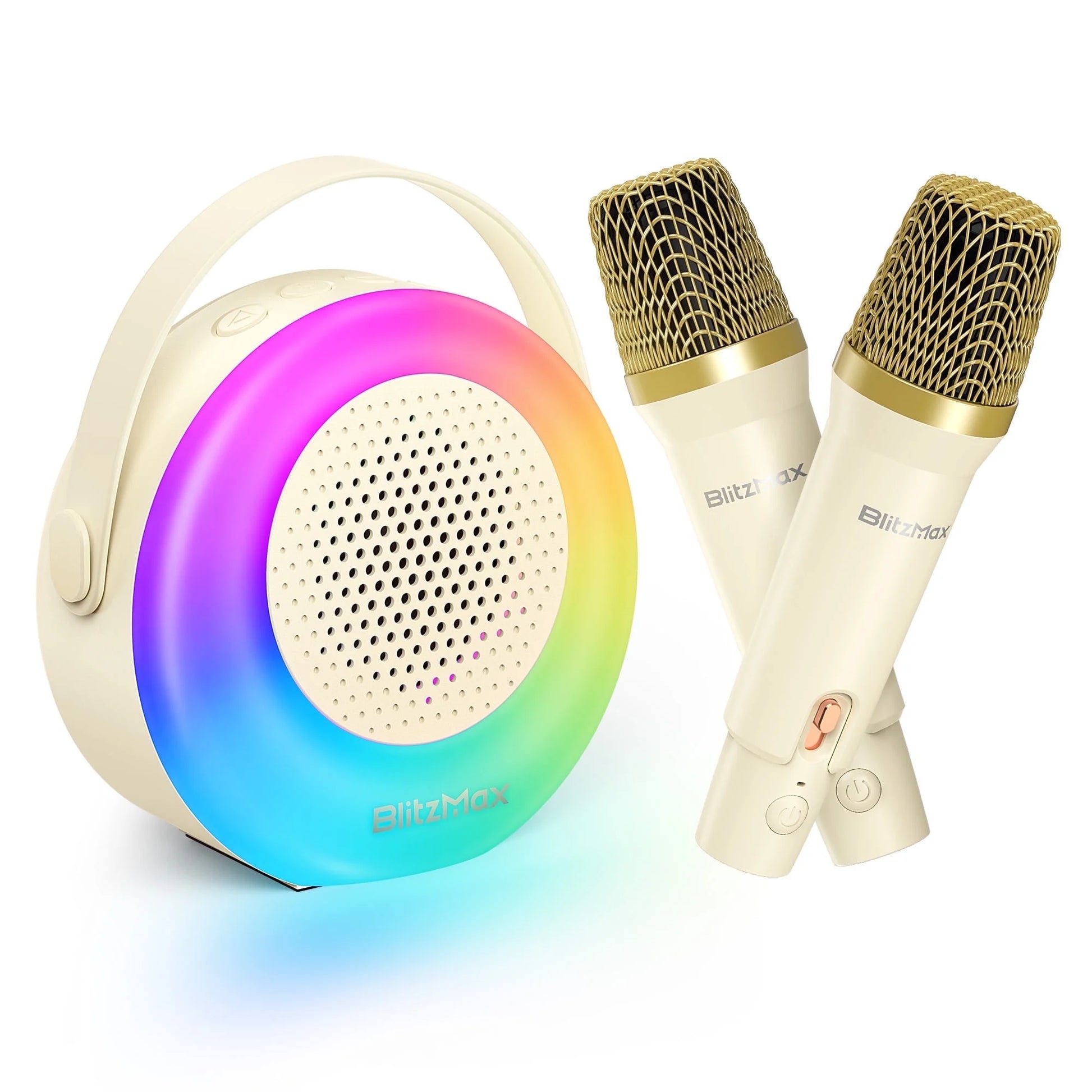 BLITZ Karaoke Machine with 2 Wireless Mic, Mini Portable Bluetooth Karaoke Singing Speaker for Kids Adults, Birthday Gifts, Christmas Gifts