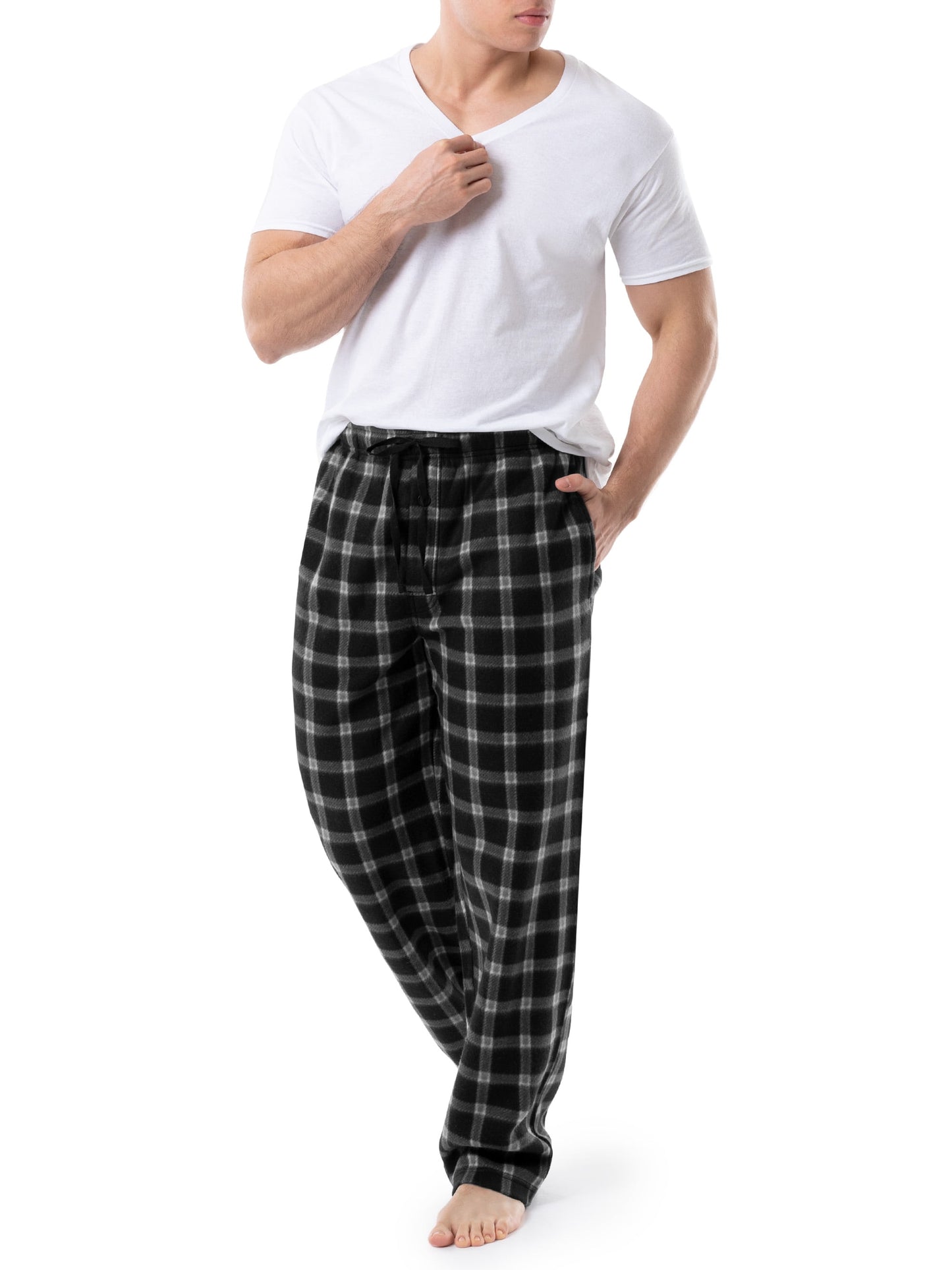 Fruit of the Loom Men's Plaid Fleece Pajama Pant 2-Pack, Sizes S-5XL