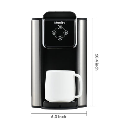 Mecity Coffee Maker 3 in 1 Single Serve Coffee Machine, Compatible with K cup Capsules, Instant Coffee Pot, Tea maker, 6,8,10 Oz Cup, Removable 50 Oz Water Reservoir, 120V 1150W