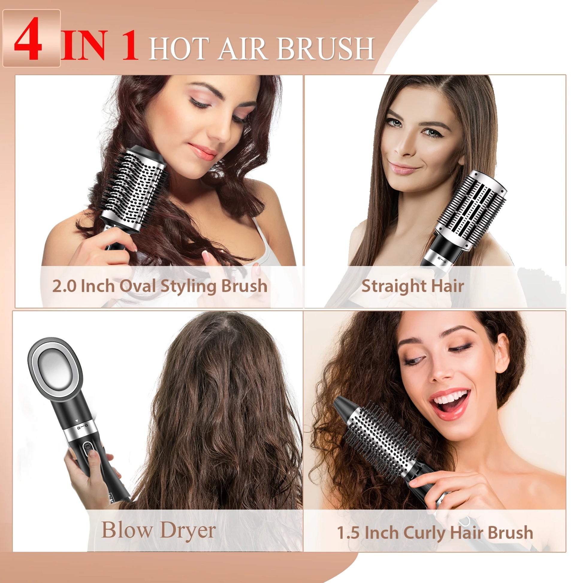 SKIMI Hair Dryer Brush, Blow Dryer Brush with Tool Set for Straightening/ Drying/ Curling/ Styling