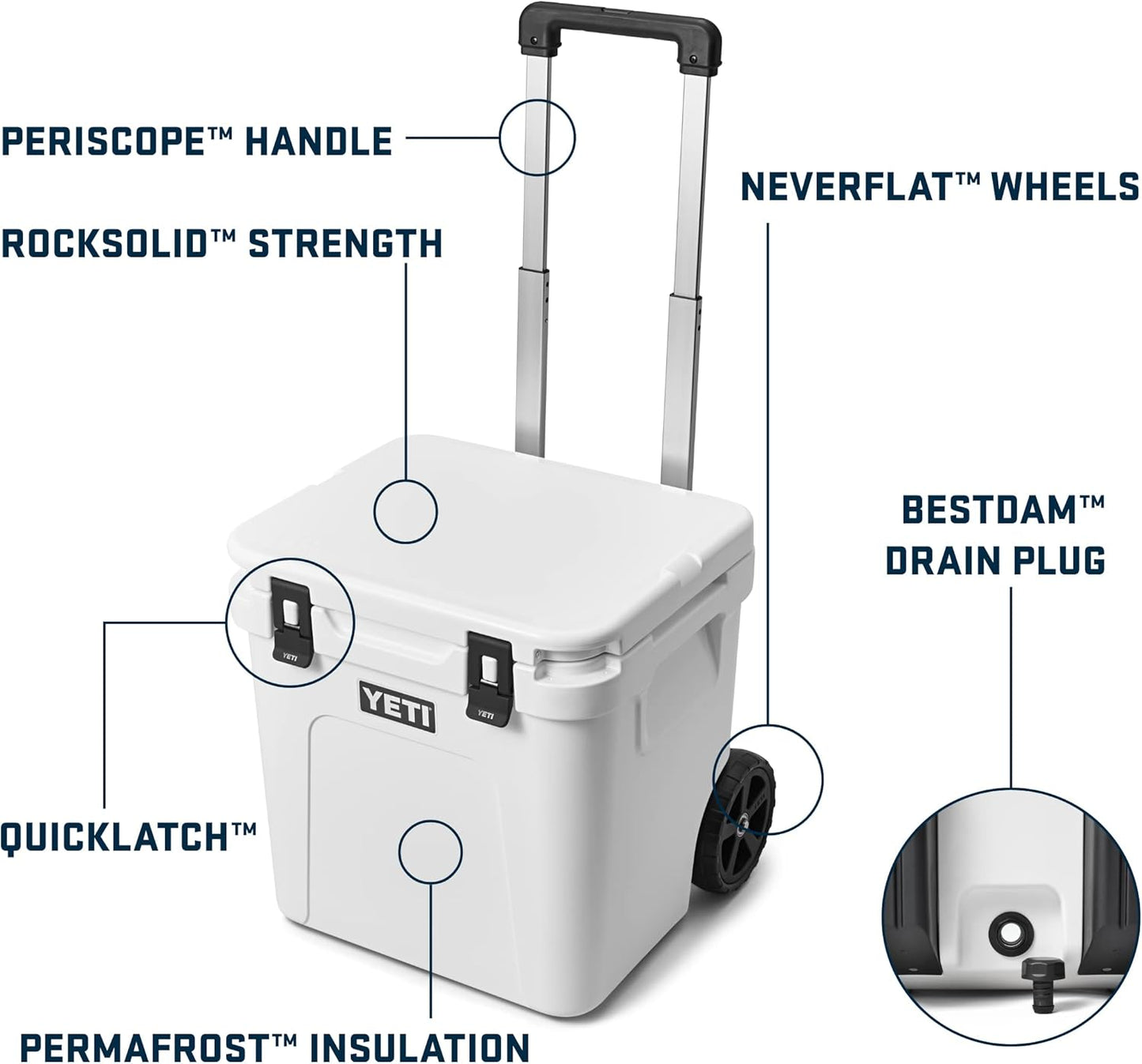 YETI Roadie 48 Wheeled Cooler with Retractable Periscope Handle