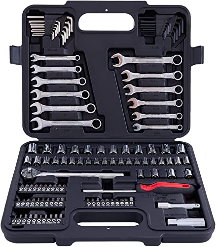 MECHMAX 121-Piece Mechanics Tool Set, 1/4 & 3/8-Inch Drive