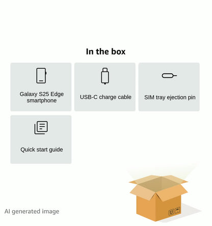 SAMSUNG Galaxy S25 Edge Phone, 512 GB AI Smartphone, Unlocked Android, Night Video, Fast Processor, ProScaler Display, All-Day Battery, 2025, US 1 Yr Manufacturer Warranty, Titanium JetBlack