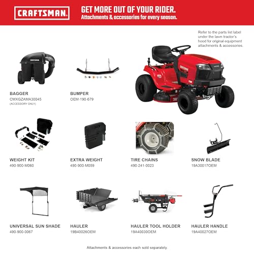 Craftsman 36" Gas Riding Lawn Mower with 11.5 HP* Briggs and Stratton Single-Cylinder Engine, Gas Lawn Tractor with 7-Speed Transmission, Red/Black