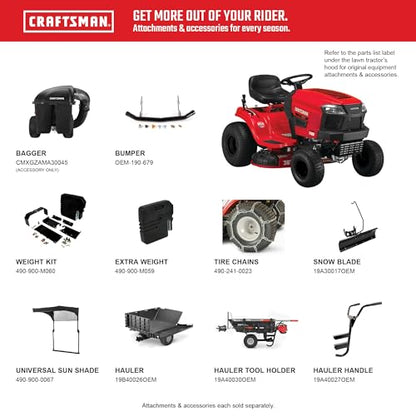 Craftsman 36" Gas Riding Lawn Mower with 11.5 HP* Briggs and Stratton Single-Cylinder Engine, Gas Lawn Tractor with 7-Speed Transmission, Red/Black