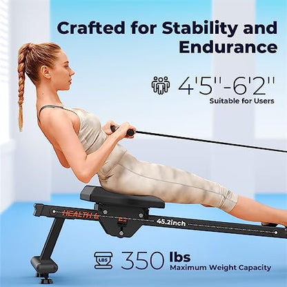 YOSUDA Magnetic Rowing Machine 350 LB Weight Capacity - Rower Machine for Home Use with LCD Monitor, Tablet Holder and Comfortable Seat Cushion-New Version