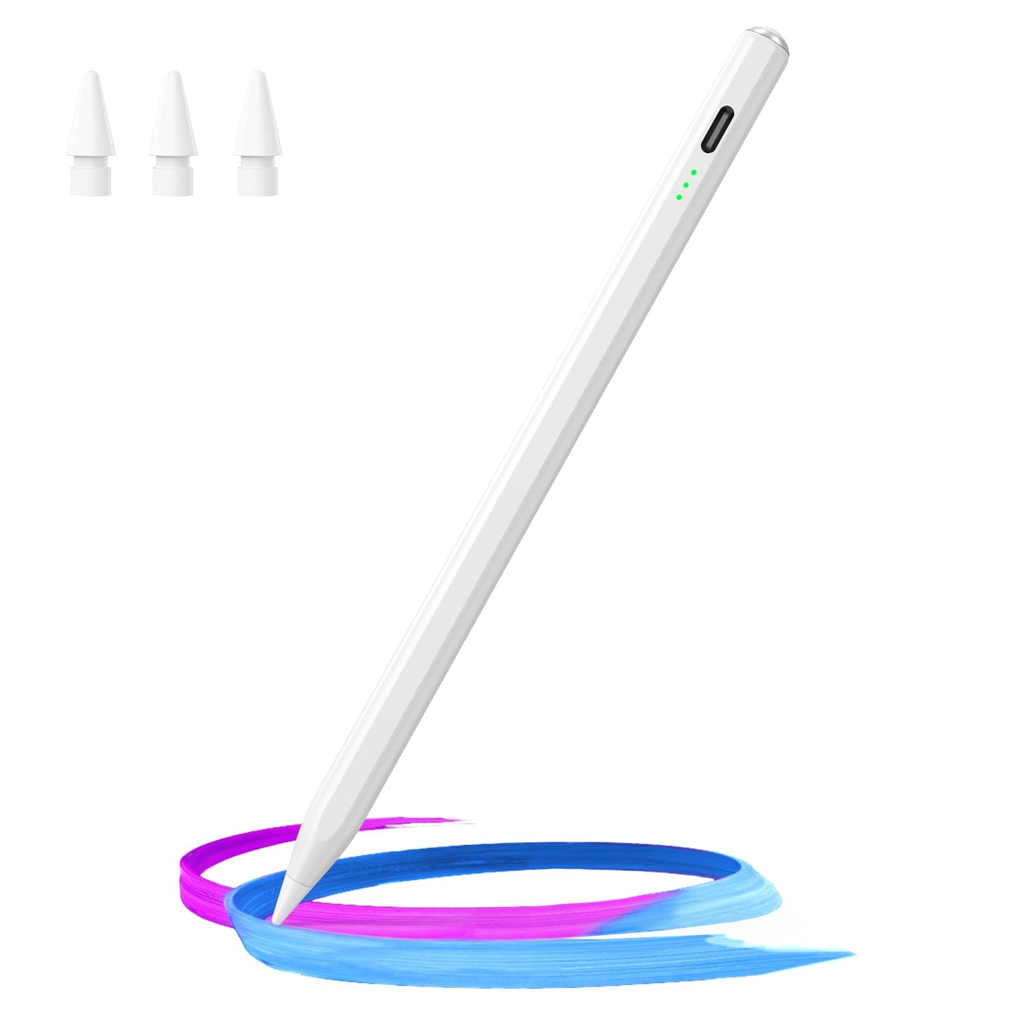 Hastraith Stylus Pen for iPad(2018-2025)-13 Mins Fast Charge with Tilt Sensitivity & Palm Rejection for iPad 11/10/9/8/7/6th Gen, Air 7/6/5/4/3/M3/M2, Pro 13"/12.9"/11"/M4, Mini 7/6/5th,White