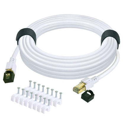Cat 8 Ethernet Cable 82 ft Internet Network LAN Patch Cable Cord High Speed 2000Mhz 40Gbps RJ45 Cables for Gaming, Xbox, PS5, PS4, Modem, Router, Outdoor Compatible for Cat7/Cat6a/Cat5e Network