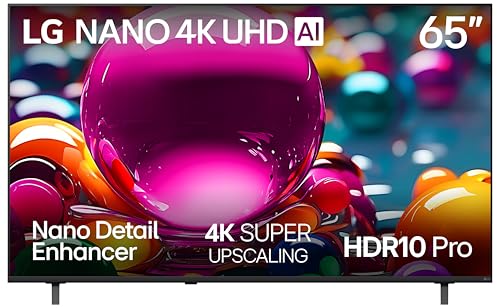 LG 65-Inch Class Nano AI 4K NU85 Series Smart TV w/AI Sound Pro, HDR10, AI 4K Super Upscaling, Filmmaker Mode, Wow Orchestra, Compatible with Alexa (65NU850BPUA, 2026)
