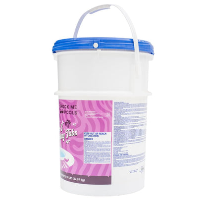 Pyrock Chemical Pools 3 Inch Chlorine Tablets for Pools, 50 lb Pool Chlorine Tabs, 99% Trichlor, 90% Available Chlorine, Slow Dissolving Stabilized Chlorine Tablets for Swimming Pools, Floaters