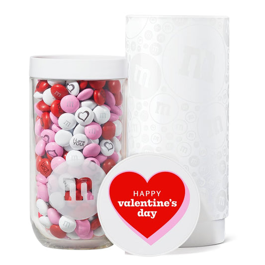 M&M’S Valentine's Day Gift Jar, Unique Valentine Gift filled with Pre-Designed M&M’S Candies