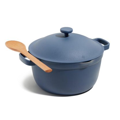 Our Place Perfect Pot - 5.5 Qt. Nonstick Ceramic Sauce Pan with Lid | Versatile Cookware for Stovetop and Oven | Steam, Bake, Braise, Roast | PTFE and PFOA-Free | Toxin-Free, Easy to Clean | Blue Salt
