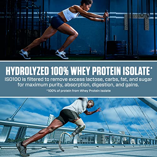 Dymatize ISO100 Hydrolyzed Protein Powder, 100% Whey Isolate Protein, 25g of Protein, 5.5g BCAAs, Gluten Free, Fast Absorbing, Easy Digesting, Gourmet Chocolate, 5 Pound