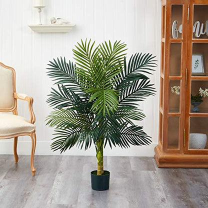 Nearly Natural 5357 4ft. Golden Cane Palm Tree,Green