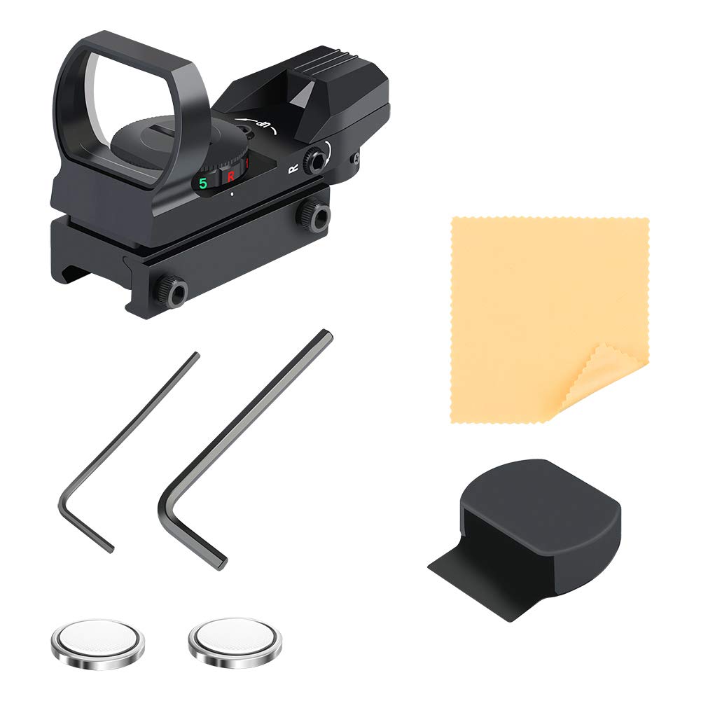 Feyachi Reflex Sight - Adjustable Reticle (4 Styles) Both Red and Green in One Red Dot Sight