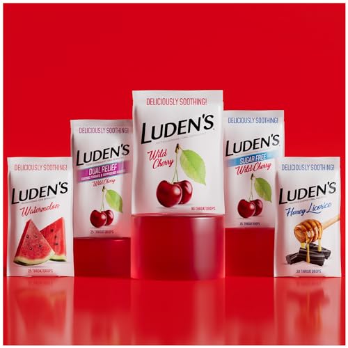 Ludens Deliciously Soothing Throat Drops, Wild Cherry Flavor, 90 Count