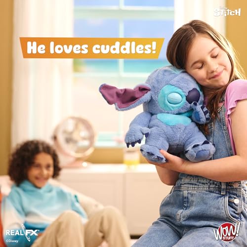 WOW! Stuff: RealFX Disney Stitch Plush from Lilo & Stitch- 18" Animatronic Plush, 100+ Action & Sound Combinations, Looks-Feels-Sounds Realistic! Stuffed Animal Plush, Ages 6+