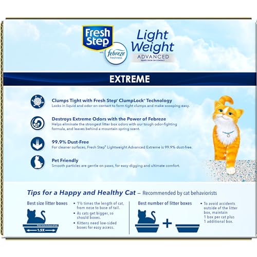 Fresh Step Clumping Cat Litter, Advanced, Extreme Odor Control, Extra Large, 25 Pounds total, (2 Pack of 12.5lb Boxes)