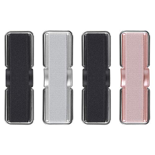 Phone Strap, CISID 4 Pcs Phone Finger Holder Back of Phone Grip with Stand Suitable for iPhone Samsung and Most Smartphones(Black Black Silver Rose Gold 4PCS)