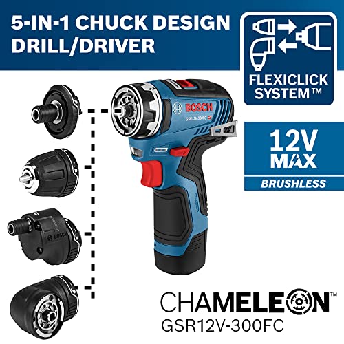 BOSCH GXL12V-270B22 12V Max 2-Tool Combo Kit with Chameleon Drill/Driver Featuring 5-In-1 Flexiclick® System and Starlock® Oscillating Multi-Tool