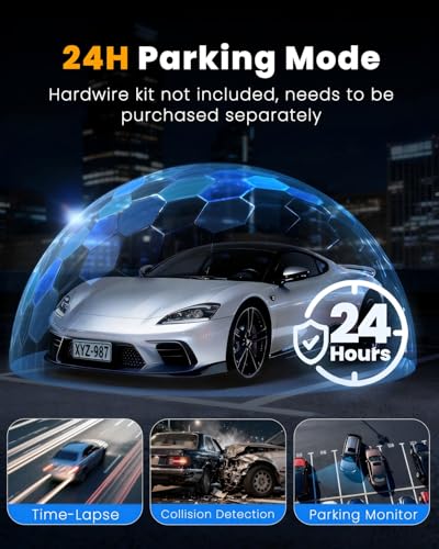 XYGCACO 4 Channel 360° Dash Cam Front and Rear, 4K+1080P*3 FHD Car Camera