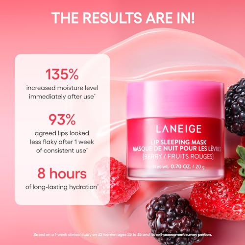 LANEIGE Lip Sleeping Mask Berry: Nourish, Hydrate, Vitamin C, Murumuru & Shea Butter, Antioxidants, Flaky, Dry Lips