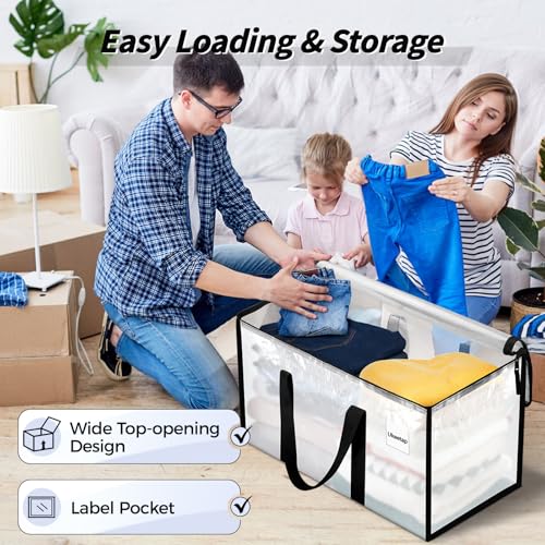 ukeetap 8 Pack Extra Large Clothes Storage Bins with Lids, Clear