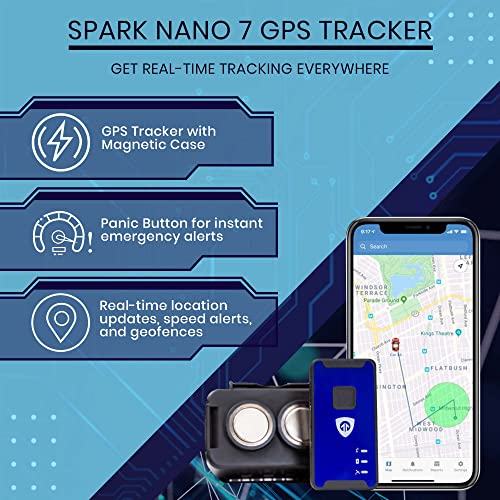 Brickhouse Car Trackers for Your Vehicle - Spark Nano 7 GPS Tracker with Magnetic Waterproof Case - Hidden Real-Time 4G LTE Vehicle Finder - GPS Tracking Device for Cars & More - Subscription Required