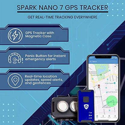 Brickhouse Car Trackers for Your Vehicle - Spark Nano 7 GPS Tracker with Magnetic Waterproof Case - Hidden Real-Time 4G LTE Vehicle Finder - GPS Tracking Device for Cars & More - Subscription Required