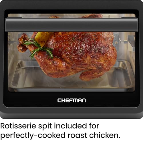 Chefman 12-Quart 6-in-1 Air Fryer Oven with Digital Timer, Touchscreen, and 12 Presets - Family Size Countertop Convection Oven, Dishwasher-Safe Parts