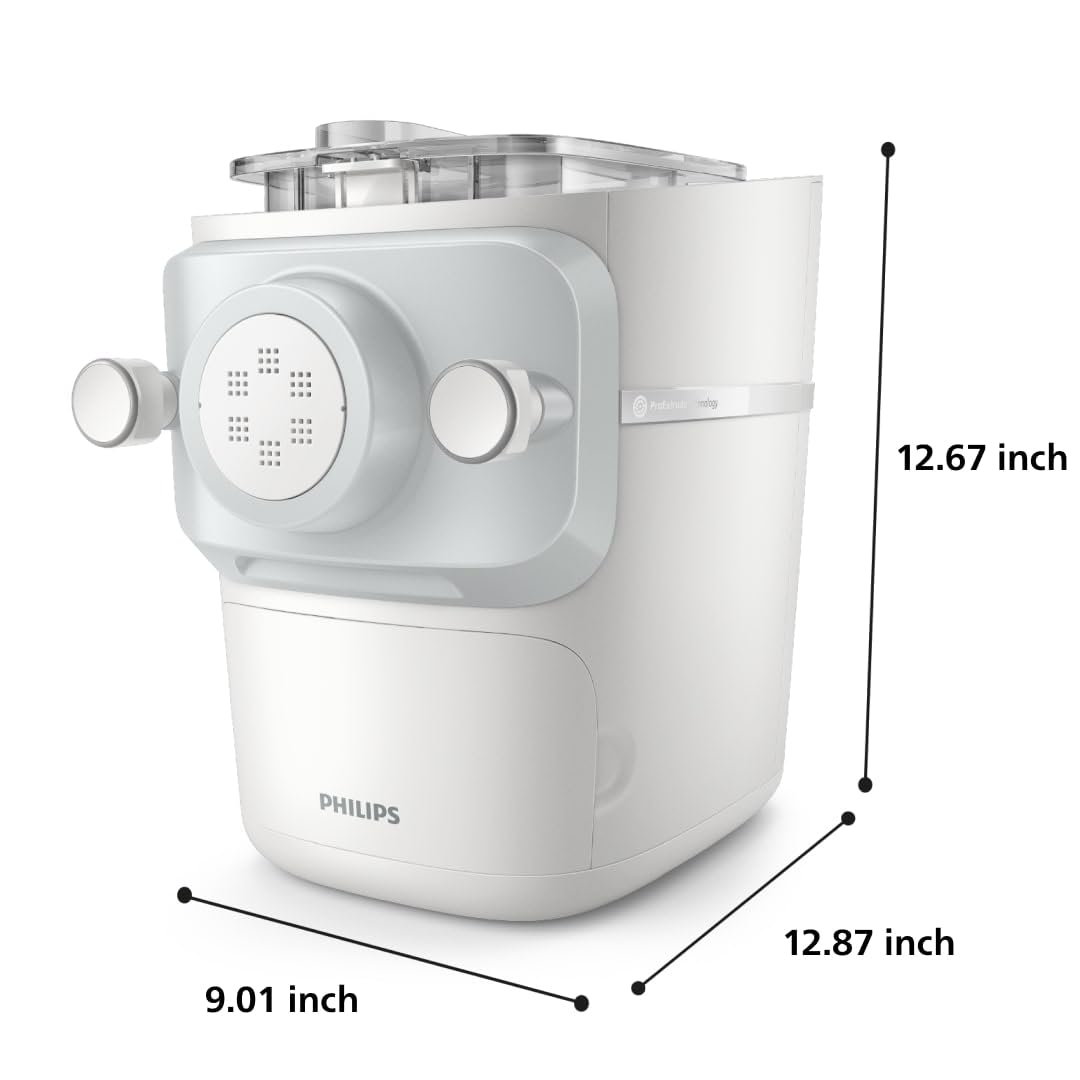 Philips 7000 Series Pasta Maker - ProExtrude Technology, Versatile Mixing Ability, 8 Shaping Discs, Perfect Dough, Easy Clean, Up to 8 Portions, White (HR2660/03)