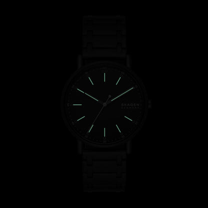Skagen Men's Signatur Three-Hand Black Stainless Steel Bracelet Watch (Model: SKW6914)