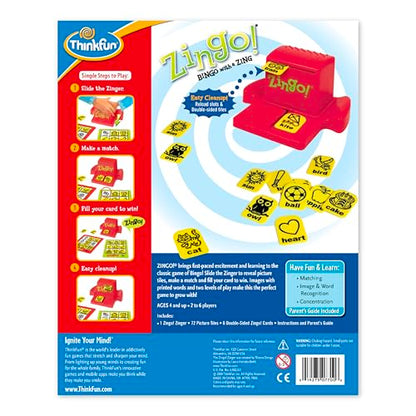 ThinkFun Zingo Bingo Award Winning Preschool Game for Pre-Readers and Early Readers Age 4 and Up - One of the Most Popular Board Games for Boys and Girls and their Parents (97700)